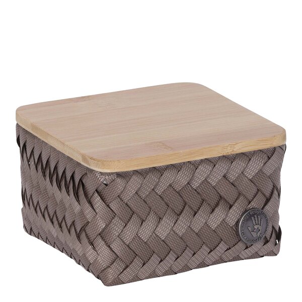 Top Fit Tiny oppbevaringskurv m/lokk 13x13x8 cm taupe