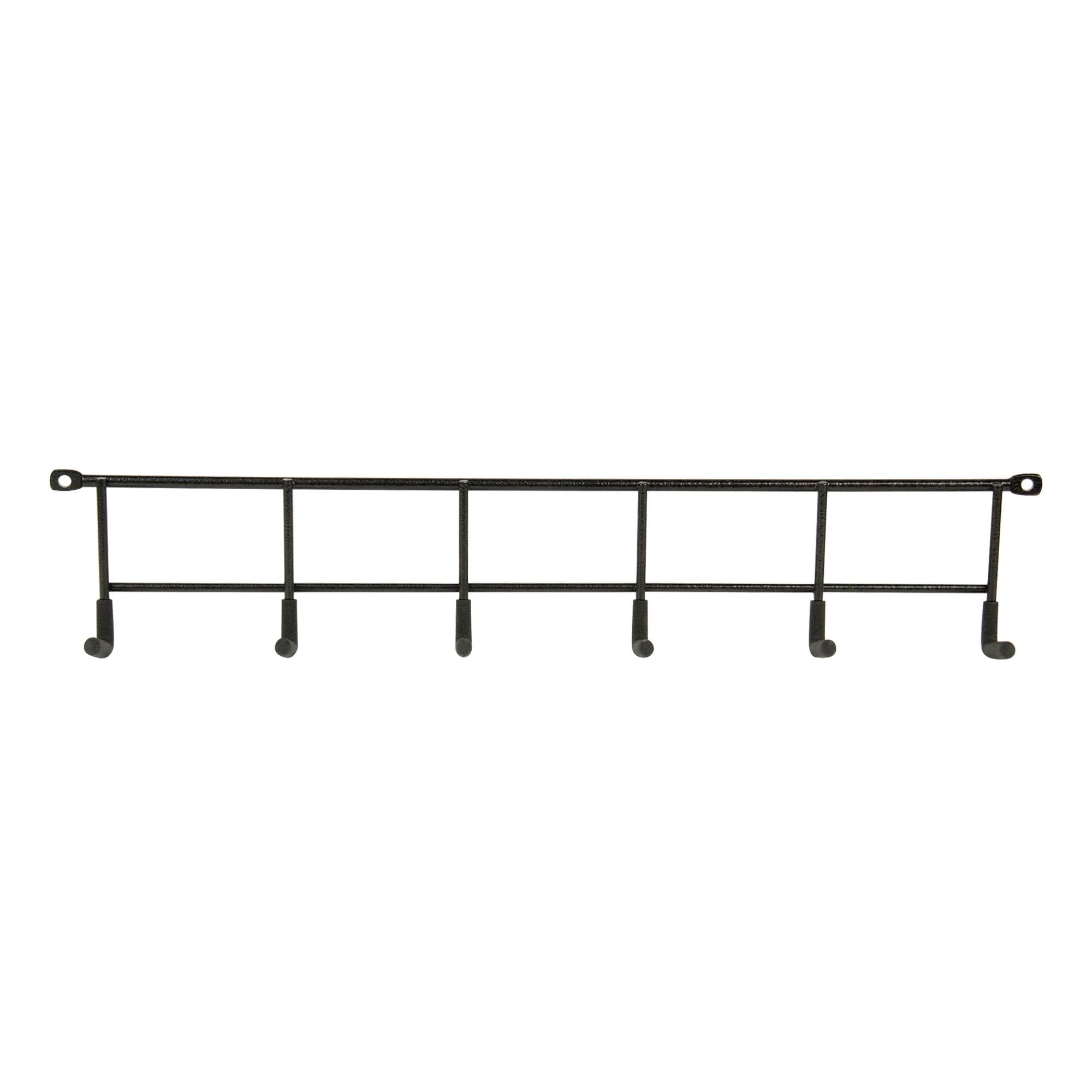 Hyper Tough Screw Mounted Steel Multi-Hook Rack, Black Powder Coat Finish, Size: One Size