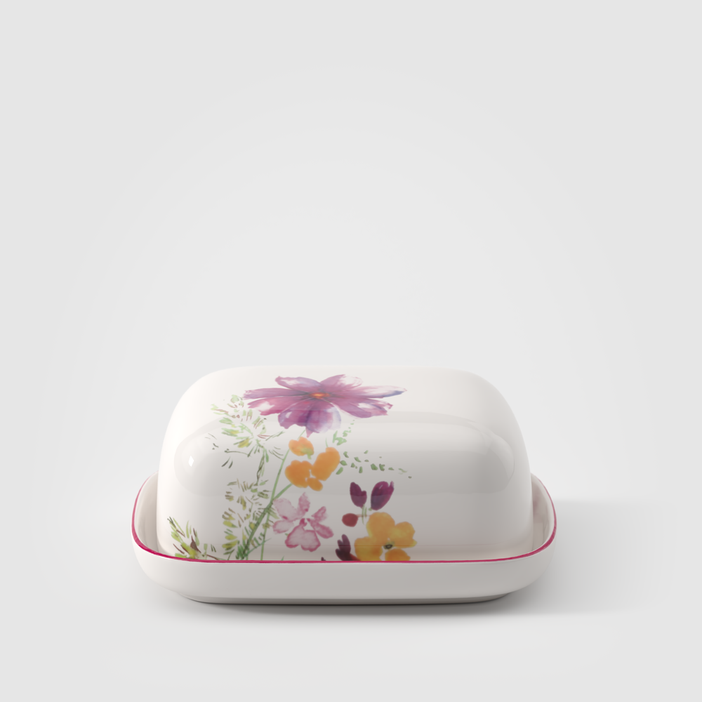 Mariefleur Covered butter dish - White, Premium Porcelain