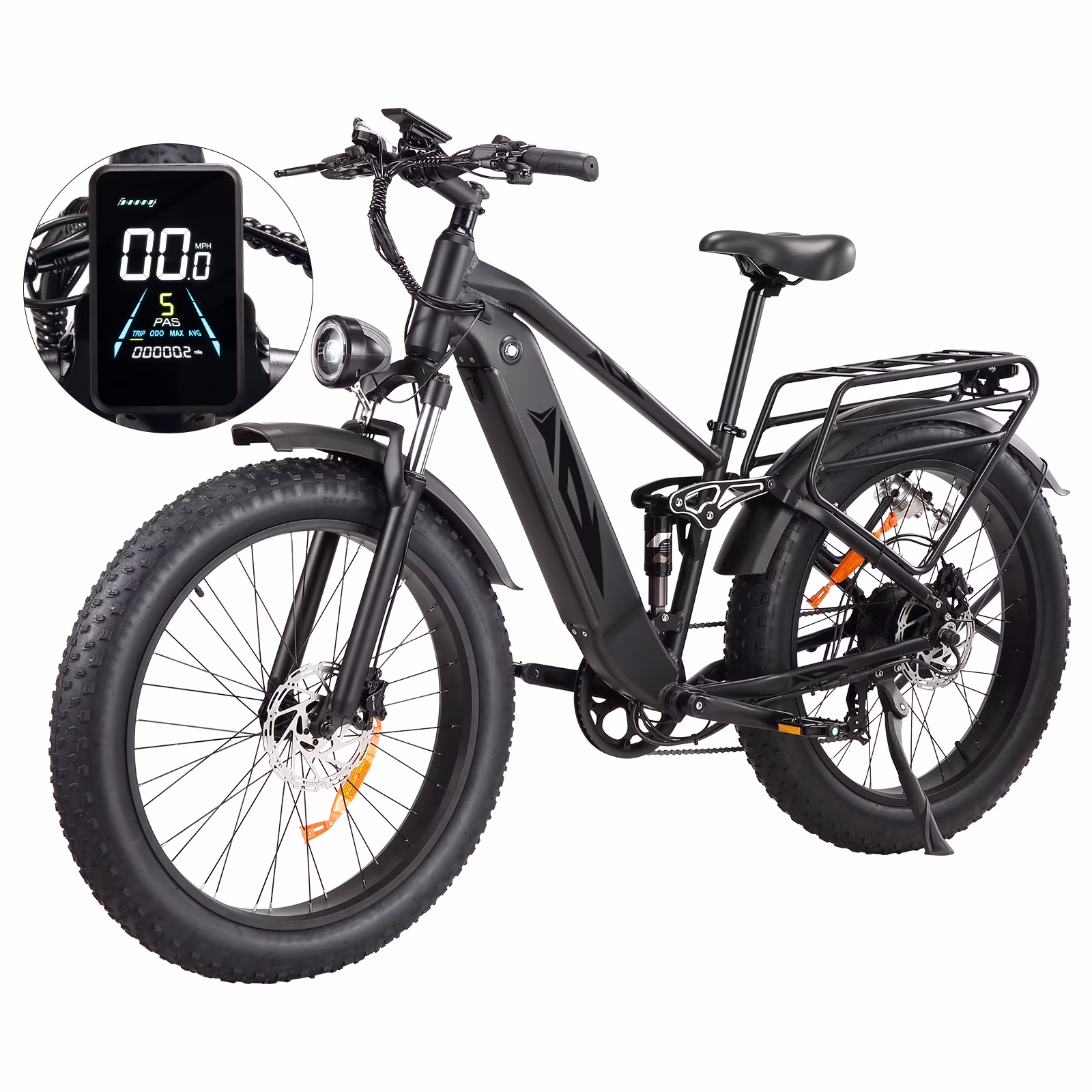 Electric Bike for Adults,1000W E Bikes for Men,26" Fat Tire Electric Bikes,48V 17.5AH Battery,28MPH,7 SpeedDual Hydraulic Disc Brakes,LCD Screen,60Miles Range,Electric Mountain Bicycle(gray with pattern)