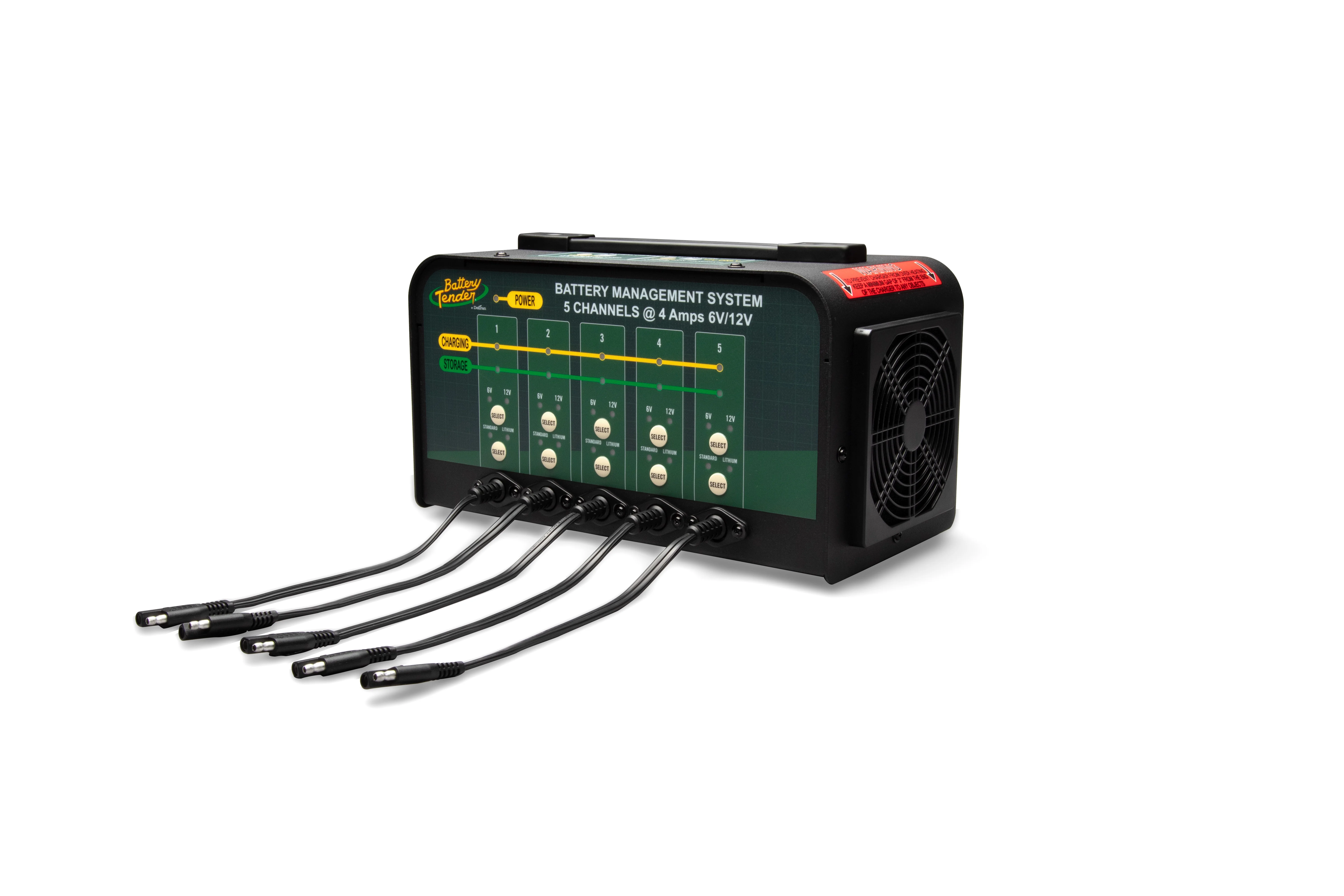Battery Tender 5 Bank Multibank Charger - 20 AMP (4 Amps per Bank) - Selectable 12V / 6V - Smart and Switchable 12V Multi Battery Charger and Maintainer for Automotive and Marine - 021 - 0133 - DL - WH