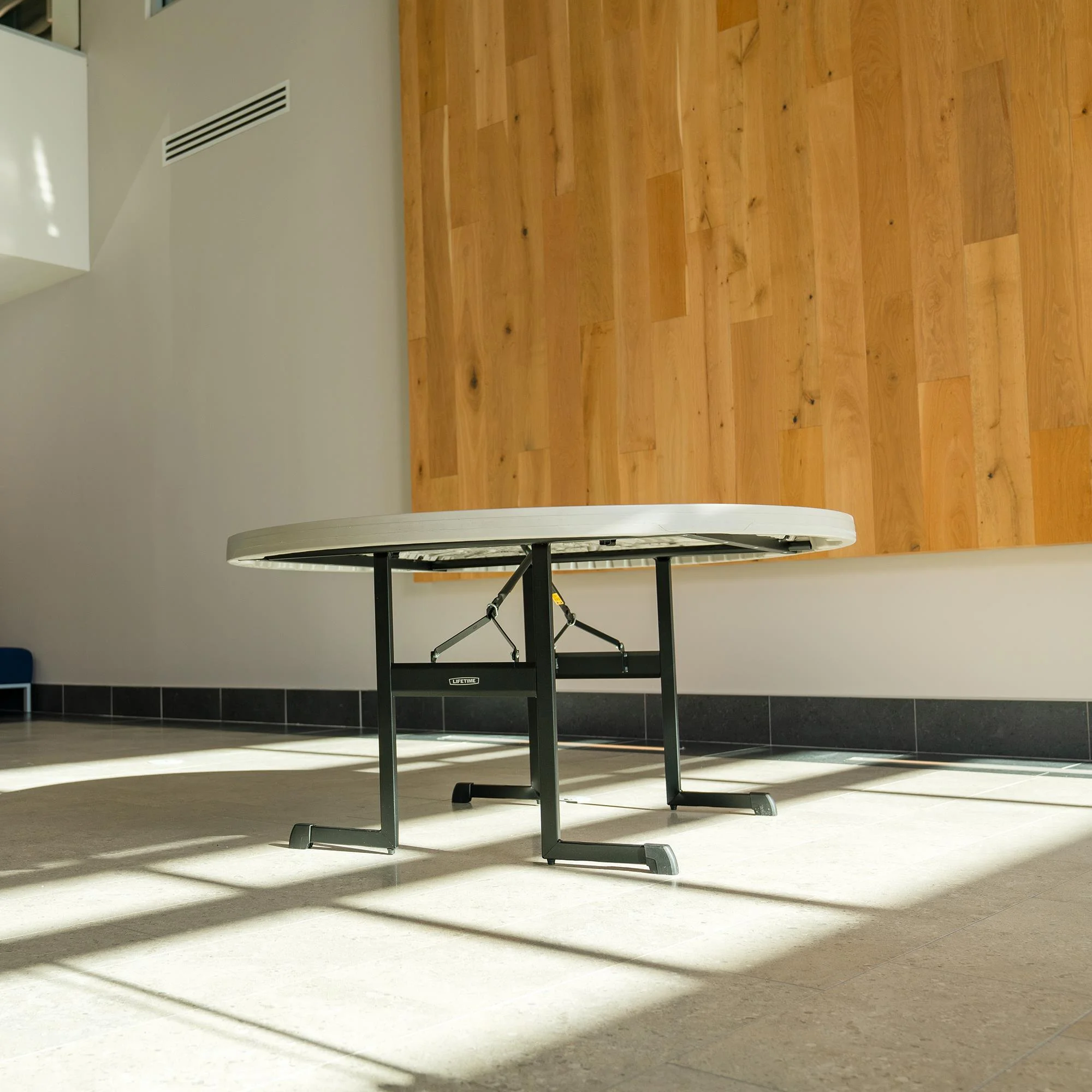 Lifetime 60 in Round Folding Table for Indoor and Outdoor Use, Professional Grade, Putty Color