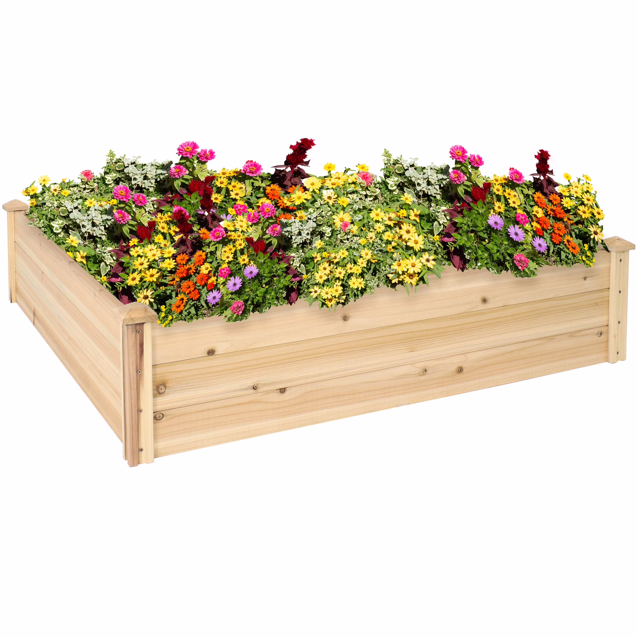 Sunnydaze 24 x 48.25 x 12.25 Rectangular Natural Wooden Outdoor Raised Garden Bed