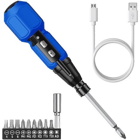 Tournevis électrique sans fil rechargeable, kits de tournevis électrique, tournevis motorisé avec lumières LED et câble USB — vue 1
