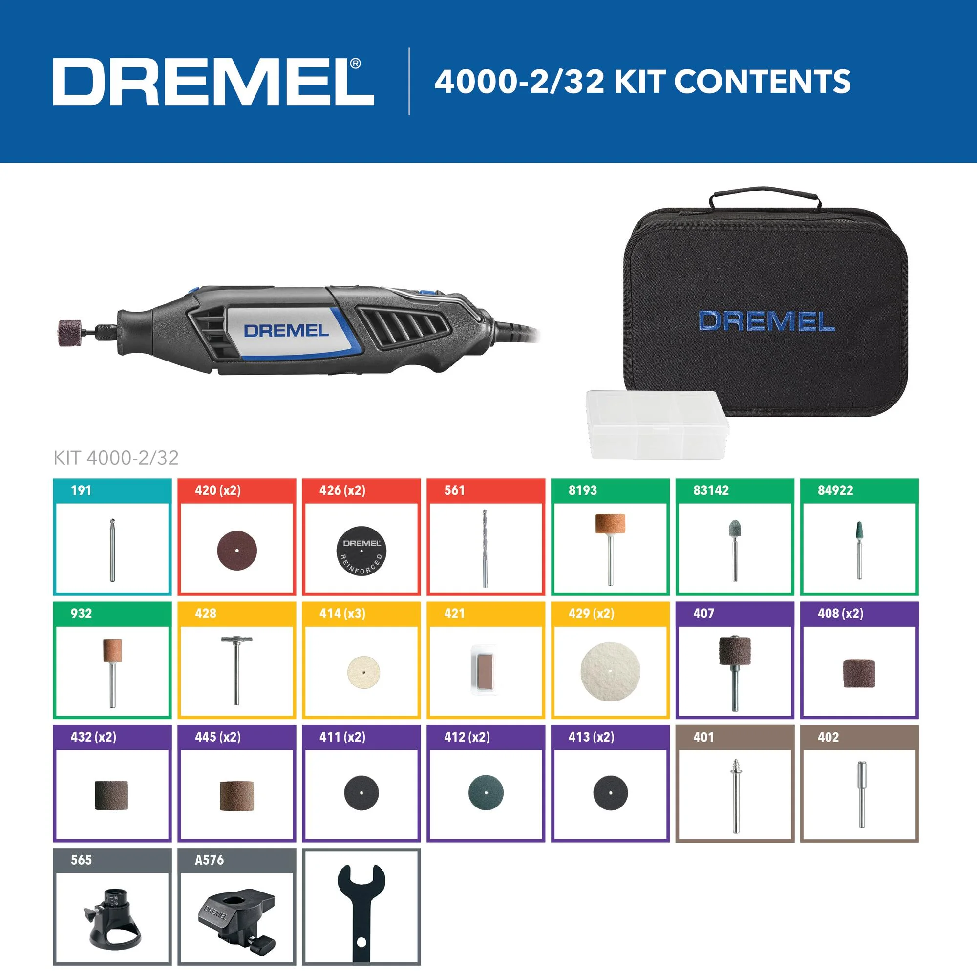 4000 2/32 1 6 AMP Corded Rotary Tool Kit Image 2