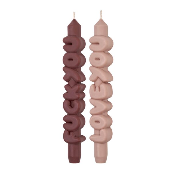 3D kronelys 23 cm 2 stk CONFROTATIONAL mocha/krem