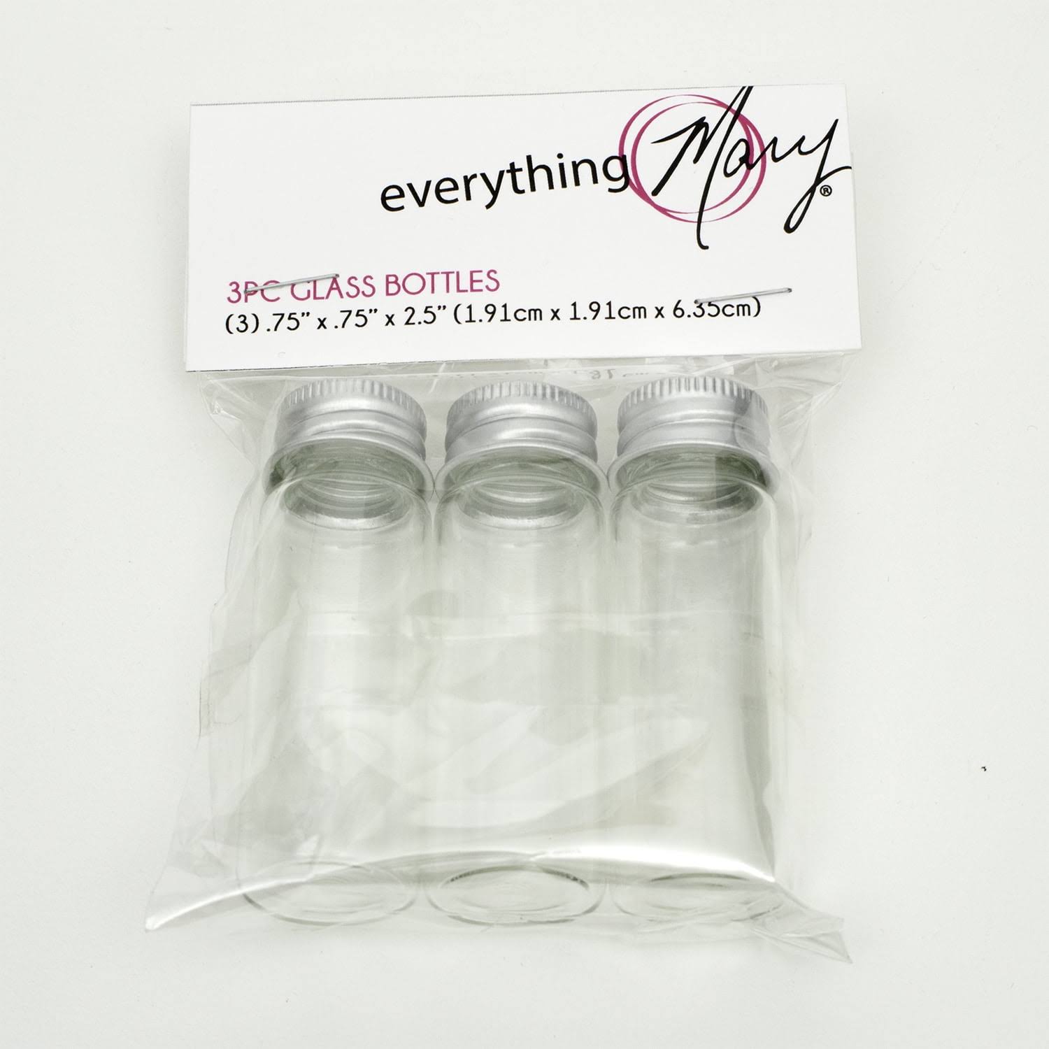 Everything Mary Glass Bottle, 3 Piece, Size: 2.5 x .75 x 2.25 Inches, Multi 13