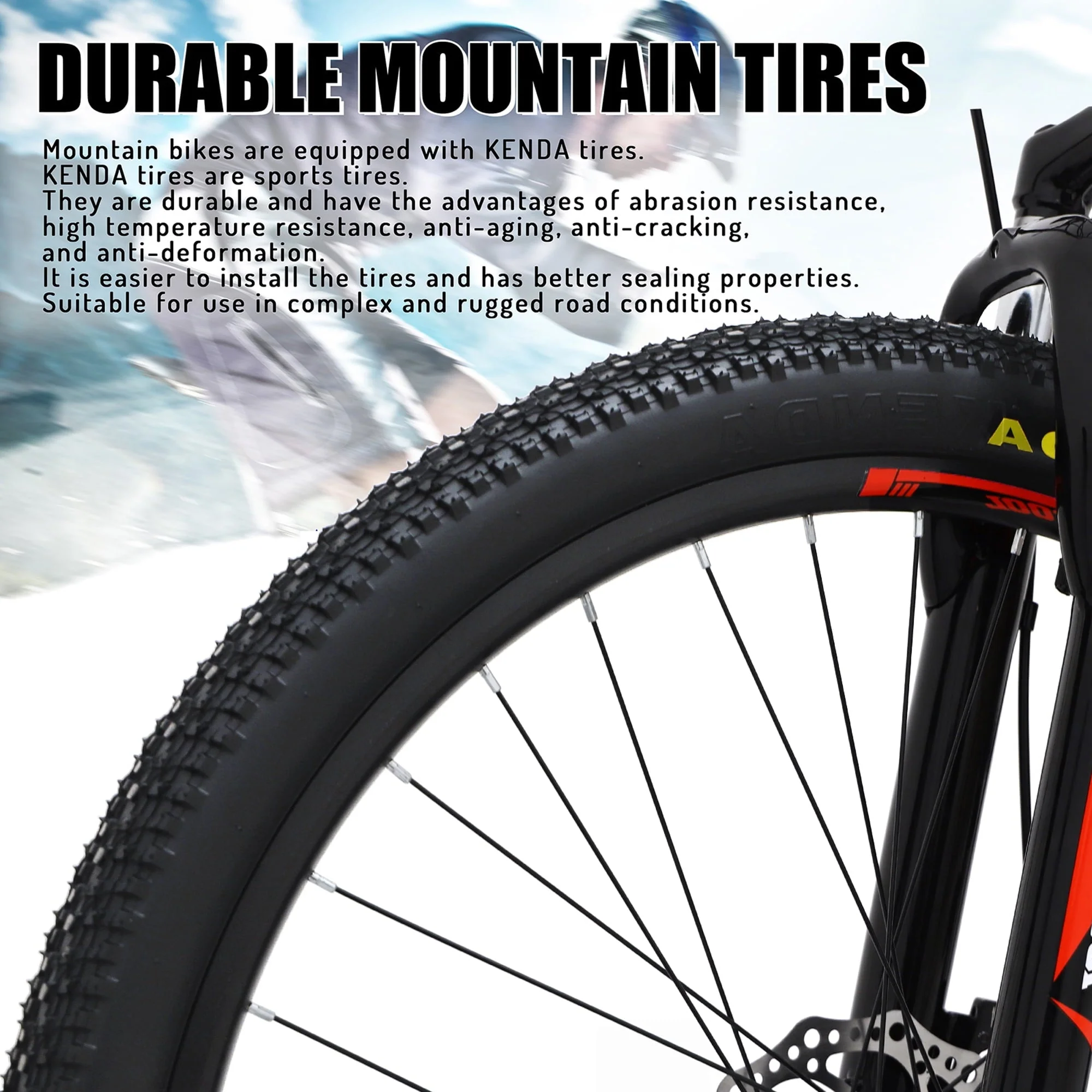 Youth/Adult Mountain Bike, Stainless Steel and Steel Frame, Shimano 21 Speeds, MTB Bicycle, 26 - Inch Wheels - Black & Red