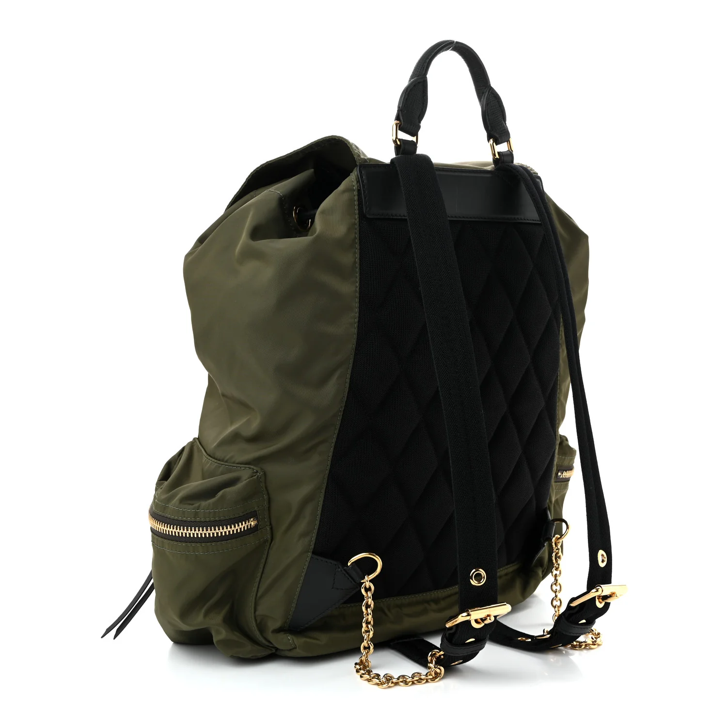 Nylon Large Rucksack Backpack  Canvas Green