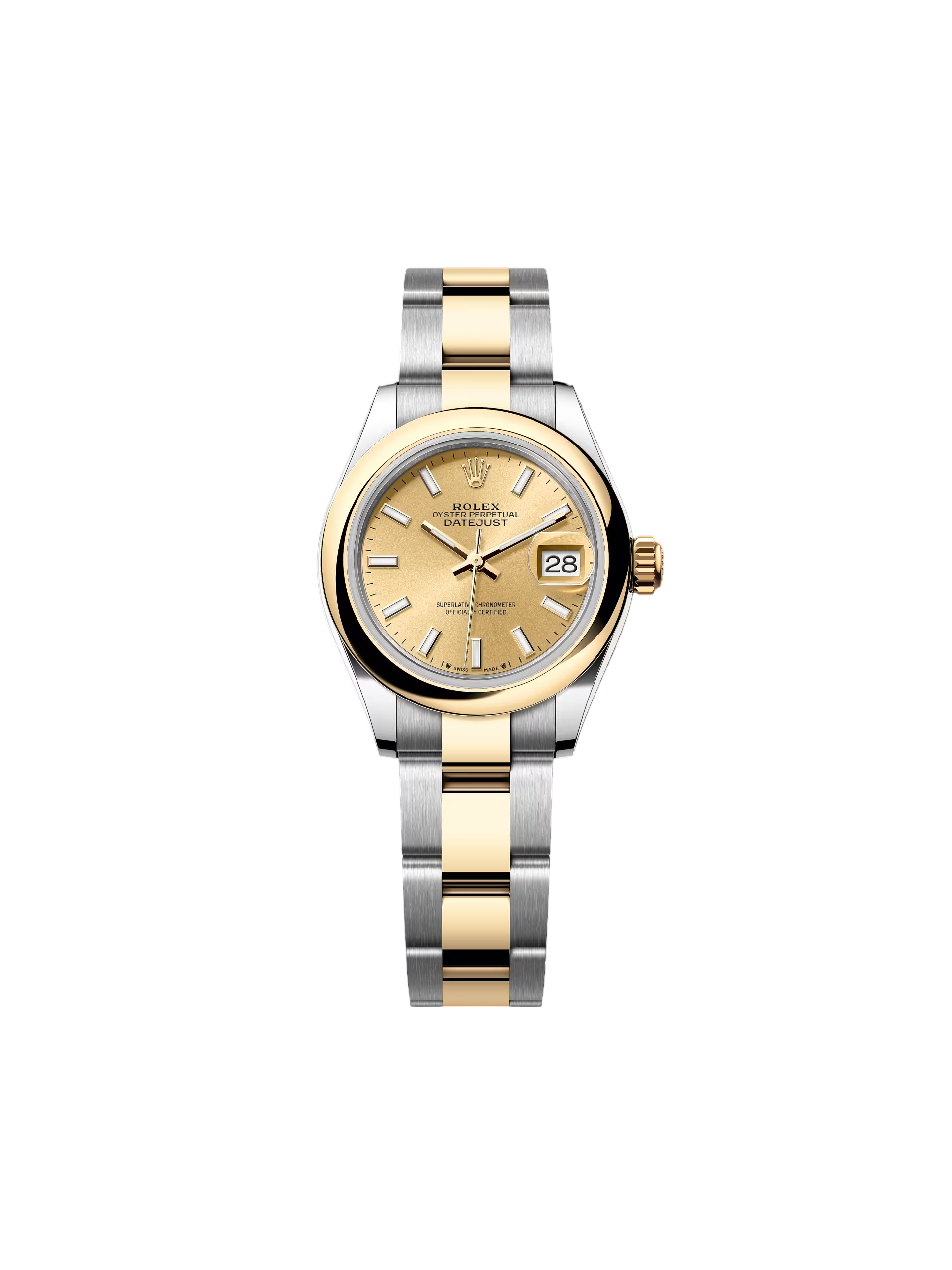 【Super Clone】RLX Lady-Datejust 28mm  279163 Champagne Dial Oyster Bracelet
