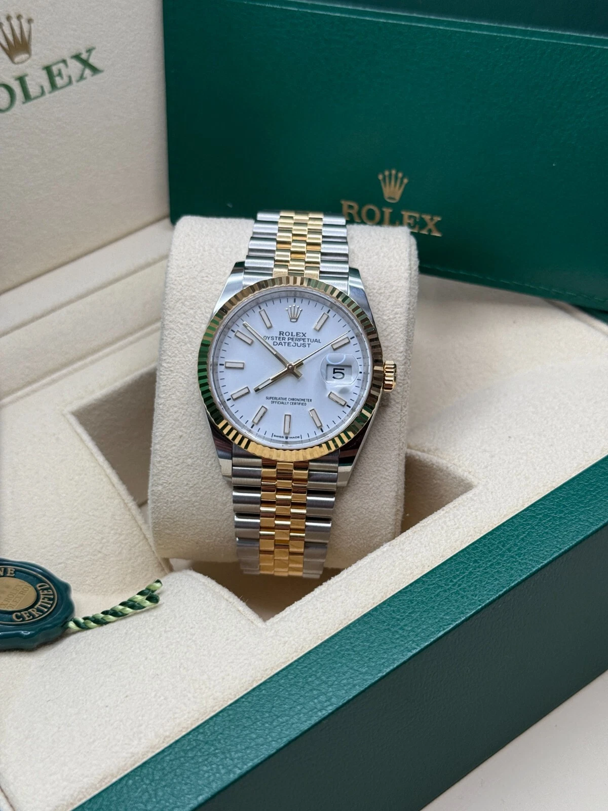 [Super Clone]RLX  Datejust 36mm 126233-0019 White Index Dial Two-Tone Jubilee Bracelet Watch