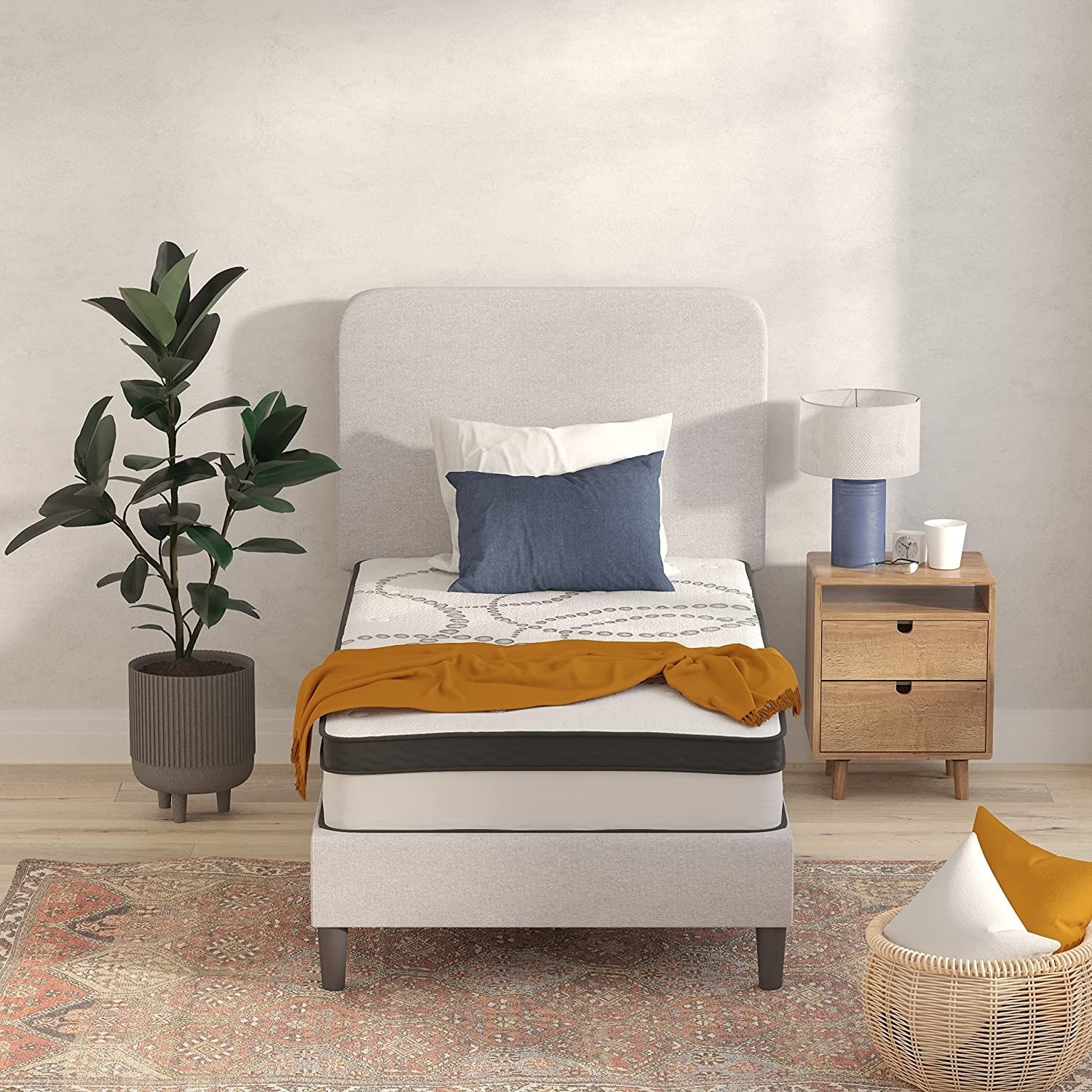 Furniture Capri Comfortable Sleep 10" Medium Tight Top Hybrid Pocket Spring Mattress, Twin