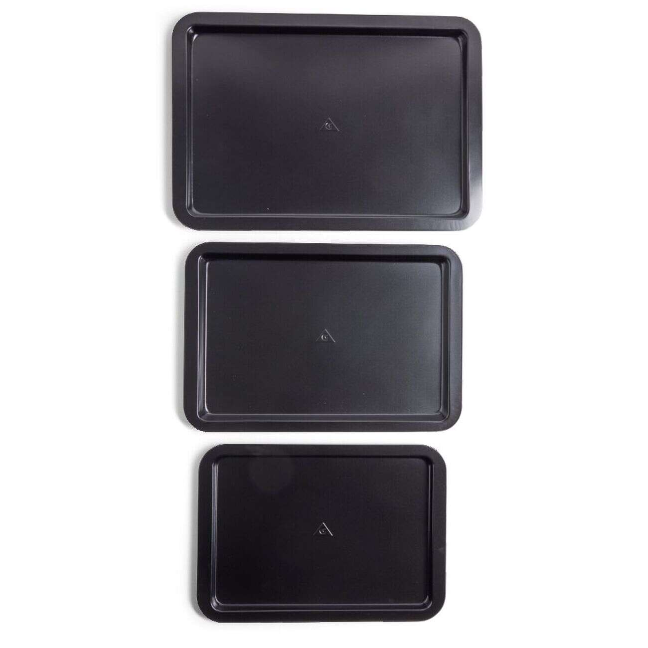 Lot de 3 plaques à four métal noir 38/43/48x29cm
