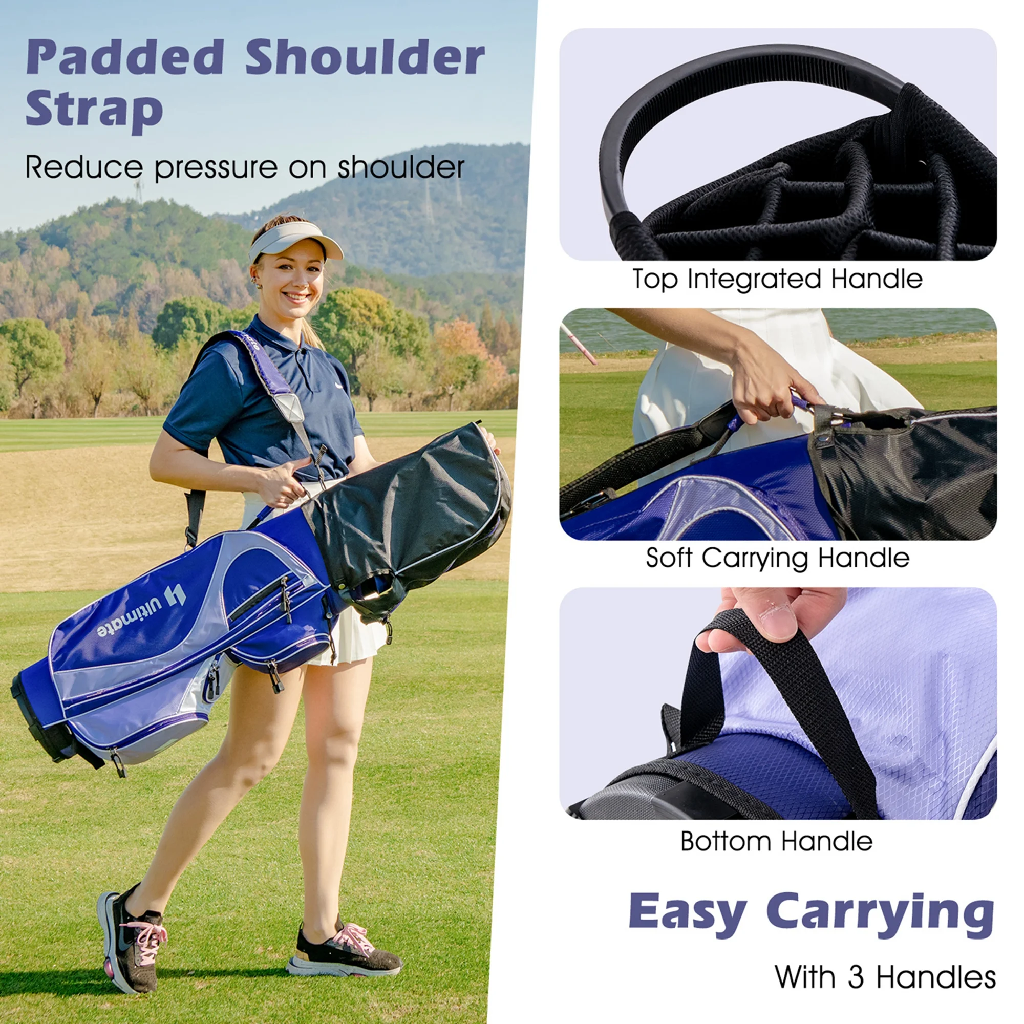 Ultimate Women��s Complete Golf Club Set Golf Club Package Set w/ Rain Hood, Right Hand Purple(Purple) - Image 8