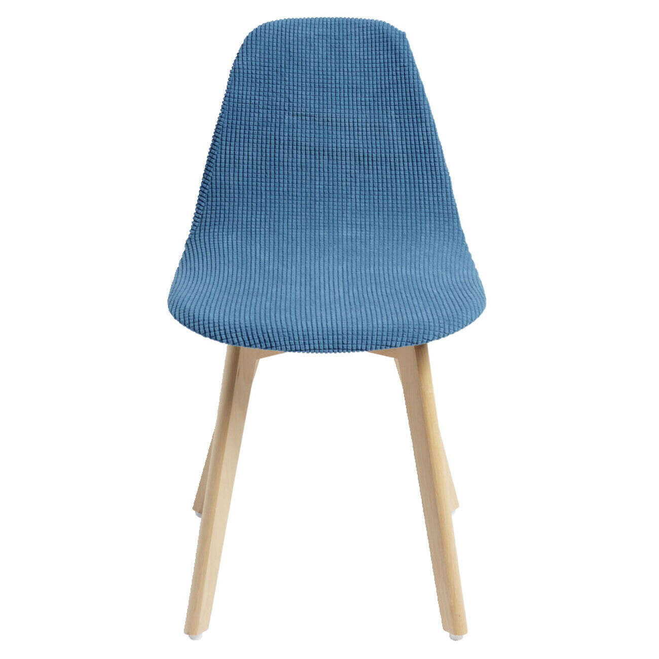 Housse de chaise scandinave extensible bleue 45x40xH45cm