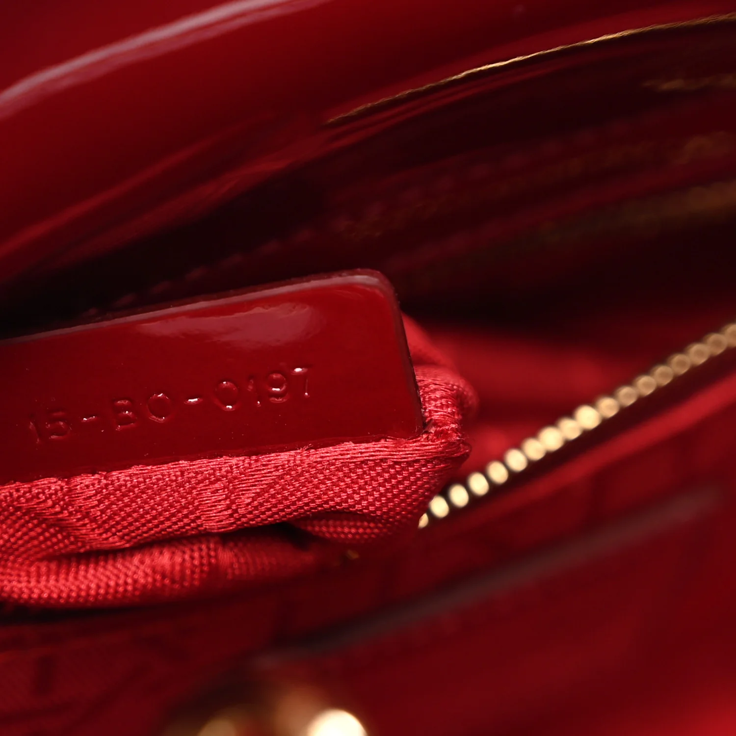 Patent Cannage Mini Lady Dior Red