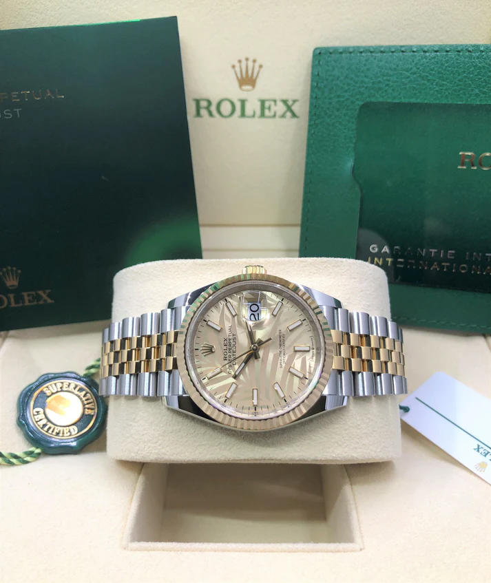 [Super Clone]RLX  Datejust 36mm 126233-0037 Golden Palm Motif 36mm Dial Jubilee Bracelet Watch