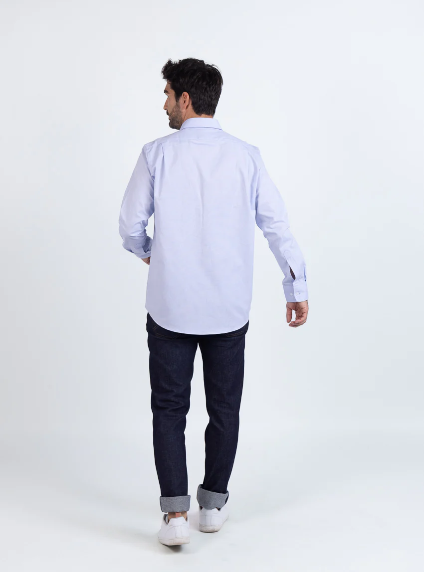 Chemise homme en coton bleu ciel