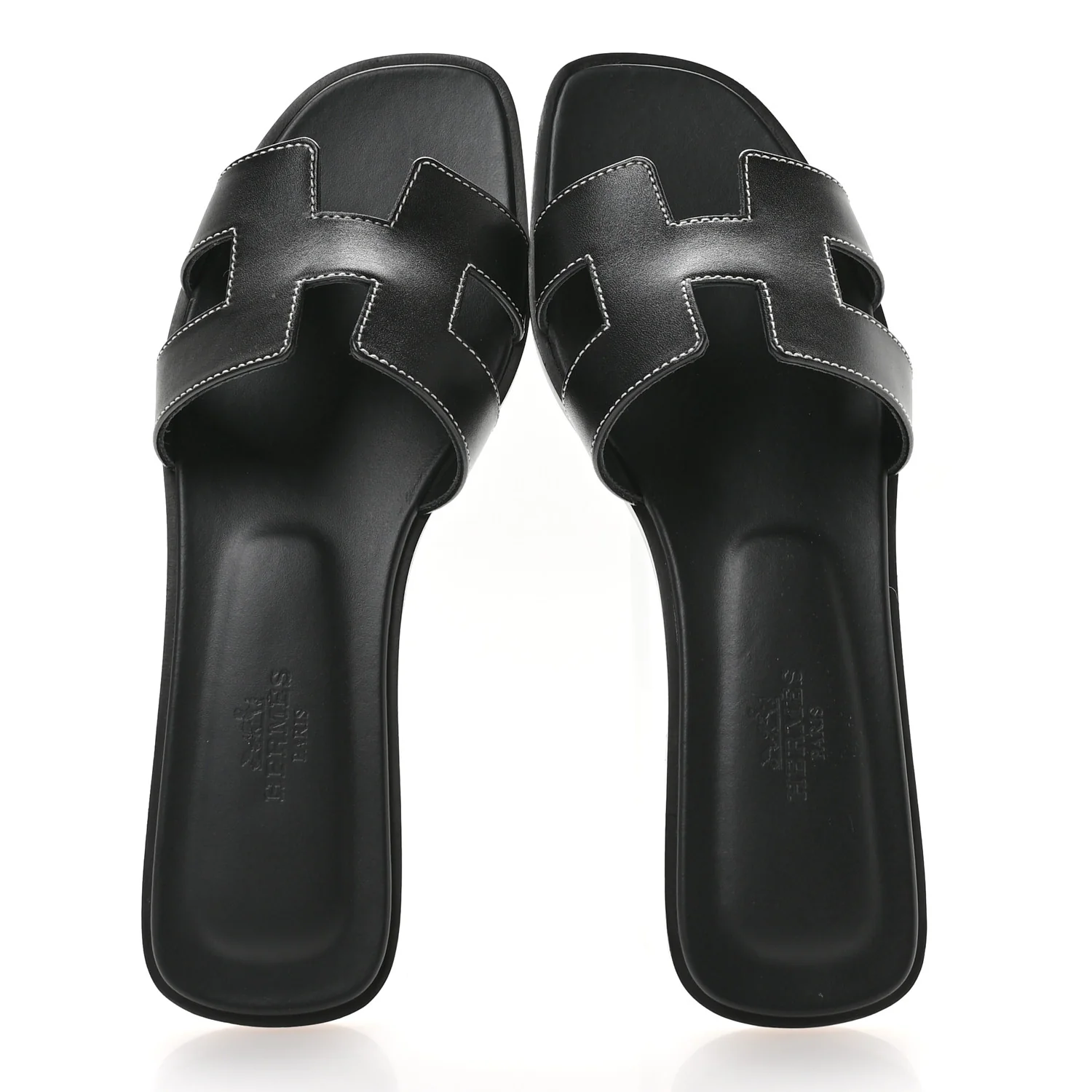 Box Calfskin Oran Sandals 36.5 Black