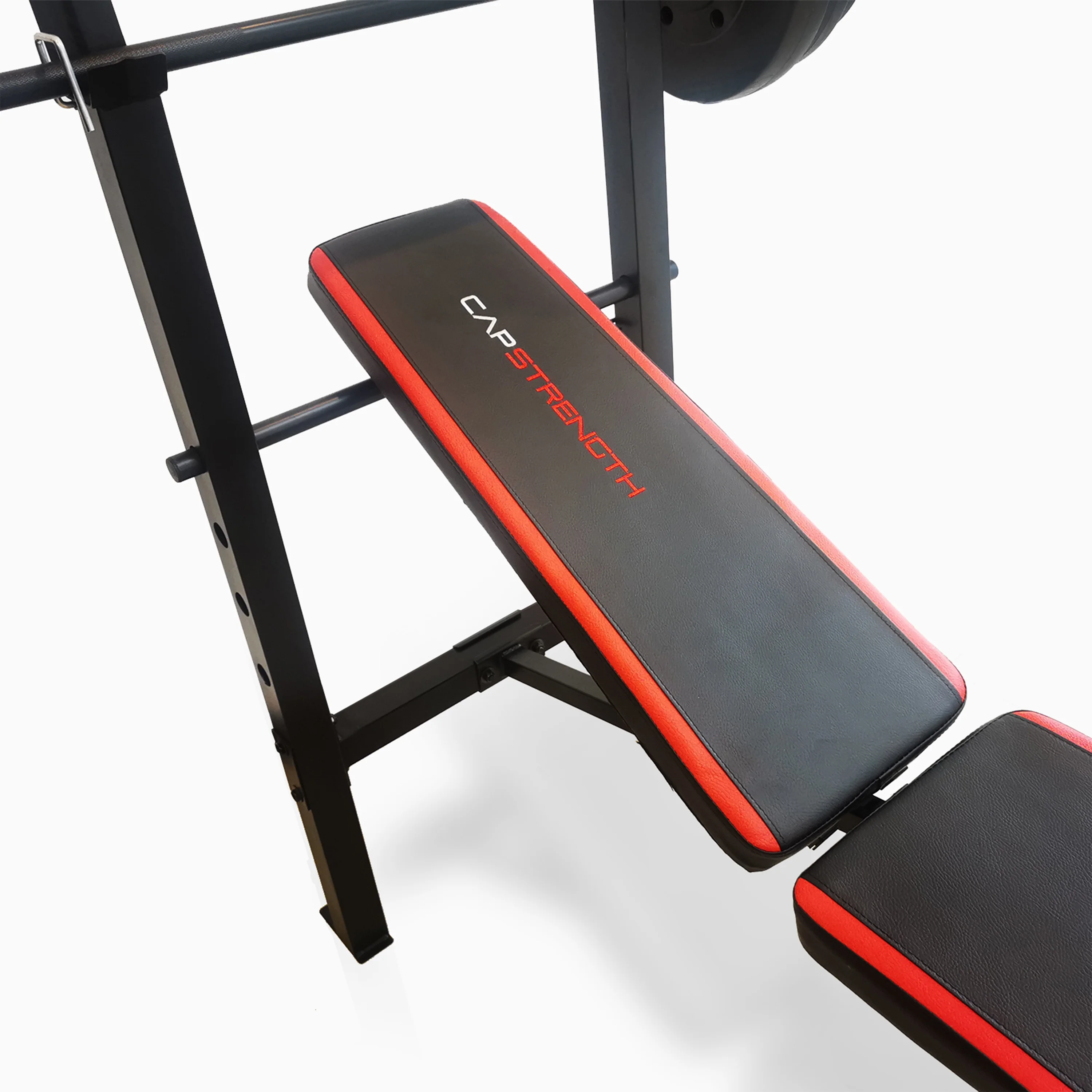 Adjustable Standard Combo Weight Bench with Rack and Leg Extension and 90 lb. Vinyl Weight Set - Image 4