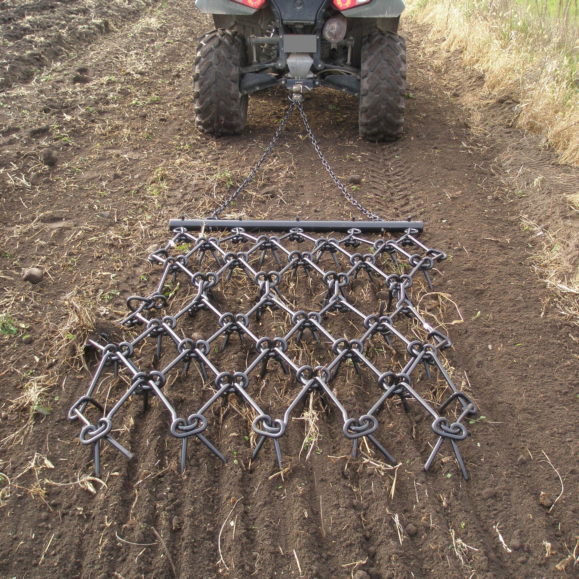 4'x4' Steel Drag Rake Field Leveling Harrow with 1/2" Teeth(48 in/4 in) - Image 4