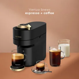Nespresso Limited - Edition Vertuo Pop Coffee and Espresso Maker by Breville, Matte Black Gold