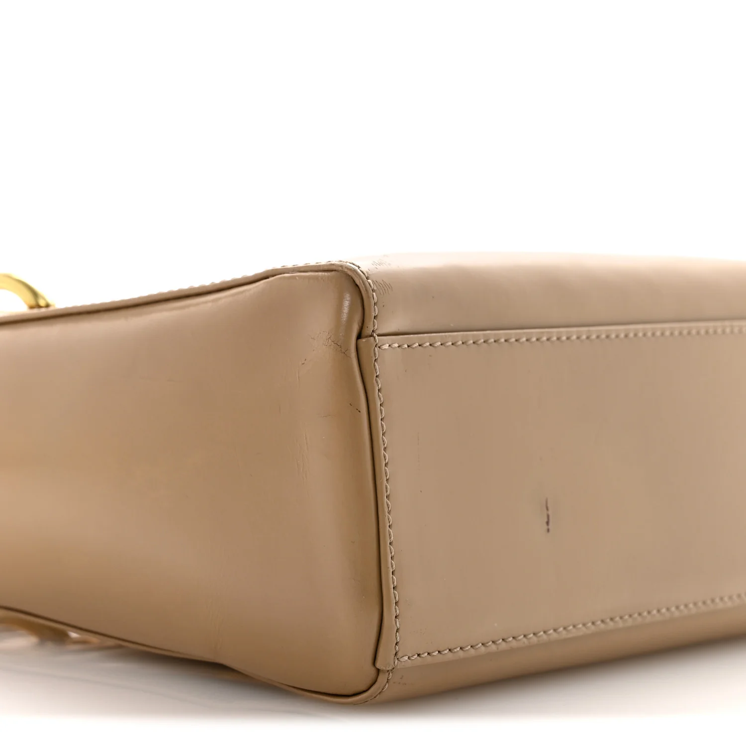 Patent Mini Lady Dior Beige