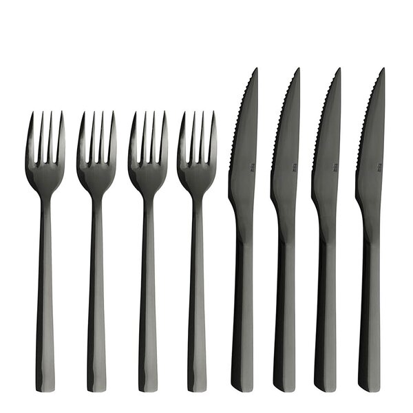 RAW bestikksett steak 8 deler svart