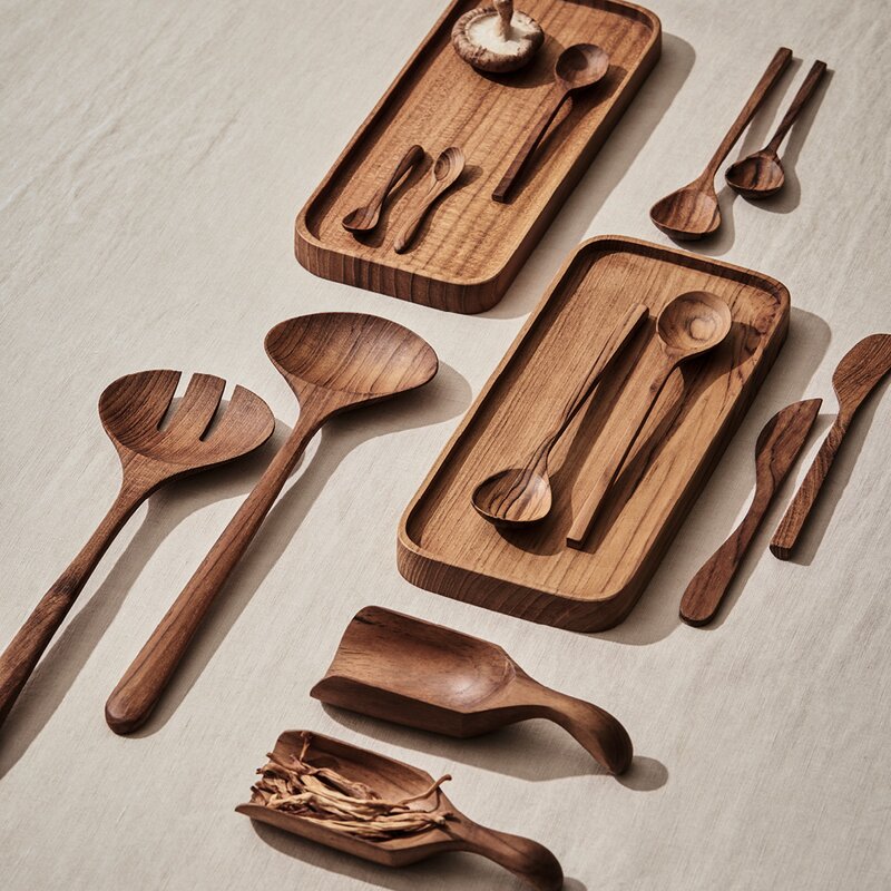 Teak saltskje 8 cm