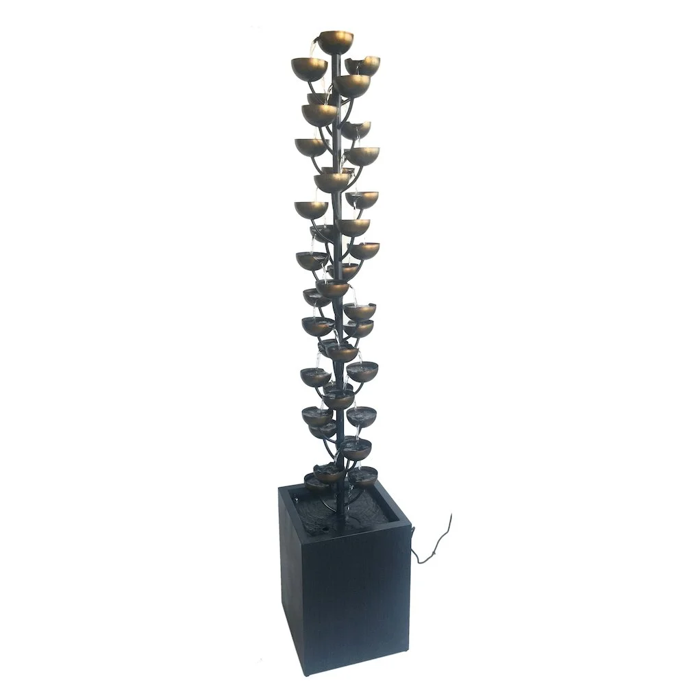 Tall Multi Level Zinc Metal Stacked Fountain, Rust-Resistant, Durable Metal Construction - Image 3
