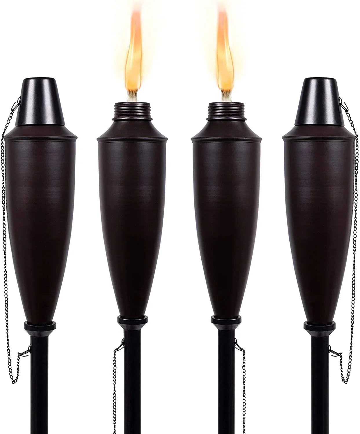 BirdRock Home 4 Pack Outdoor Garden Torches - Oil Rubbed Bronze