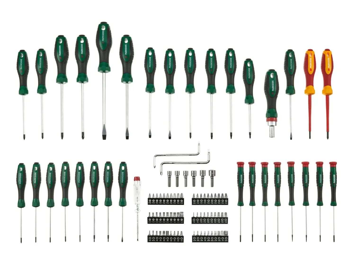 PARKSIDE Set de tournevis et embouts, 101 pices