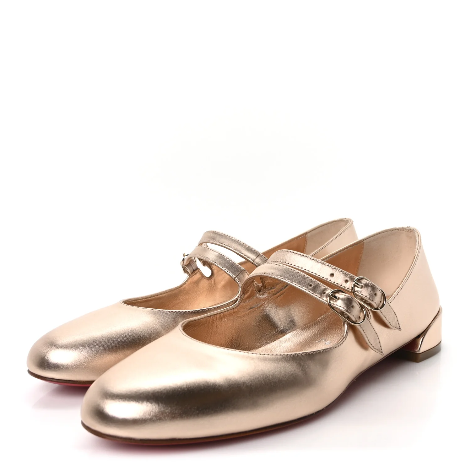 Calf Laminato Satin Sweet Jane Flats 37 Leche