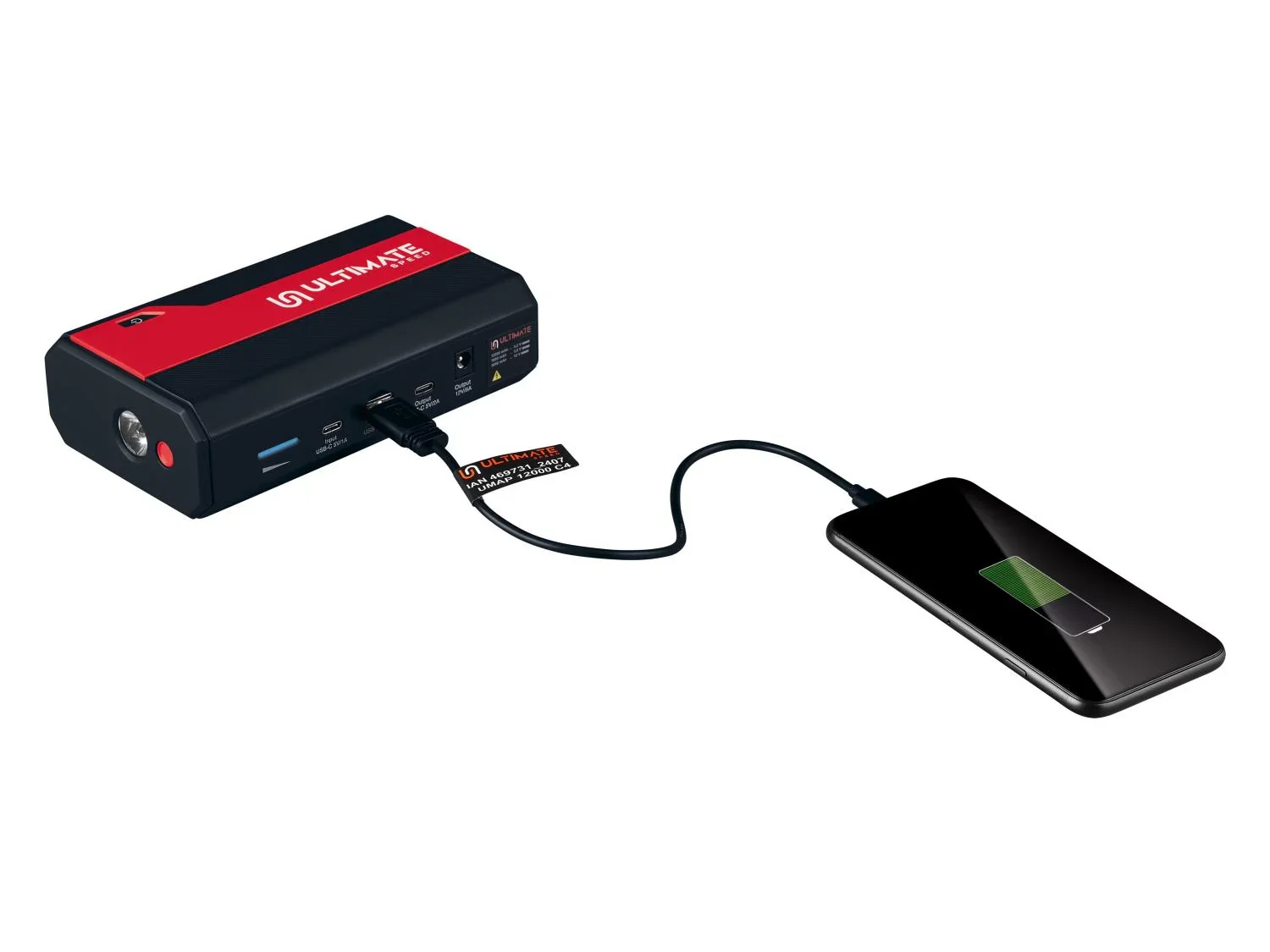 ULTIMATE SPEED Aide au dmarrage mobile pour voitures avec batterie externe Powerbank