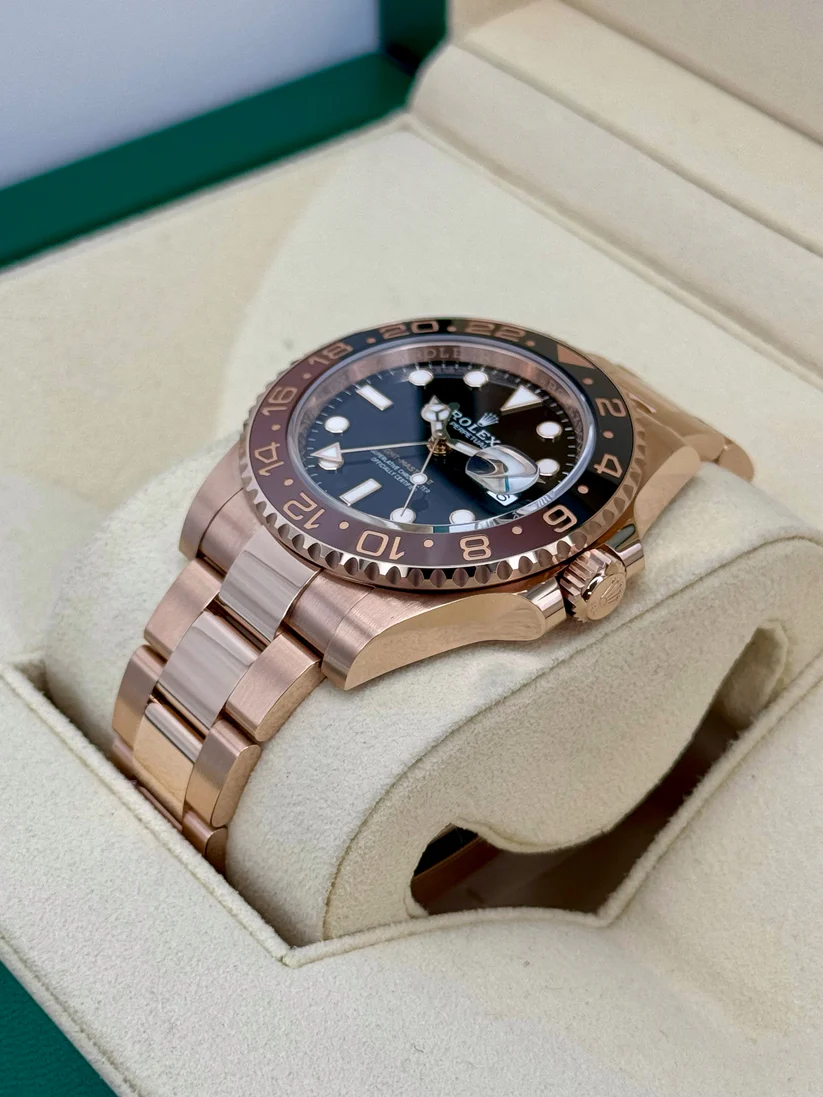 [Super Clone]RLX GMT-Master II 40mm Root Beer Black Dial Oyster Bracelet 18k Rose Gold Watch 126715chnr-0001