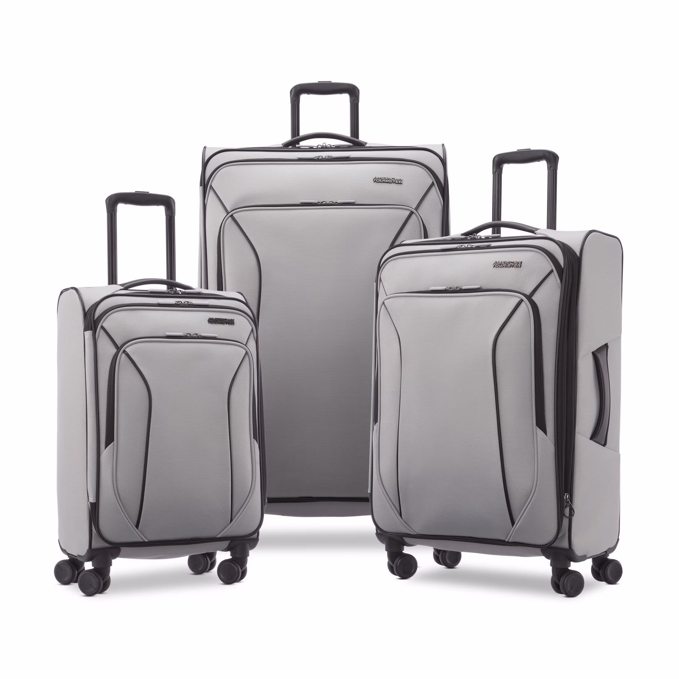 X-Lite 3-Piece Luggage Set with Spinner Wheels Light Grey(Light Grey)