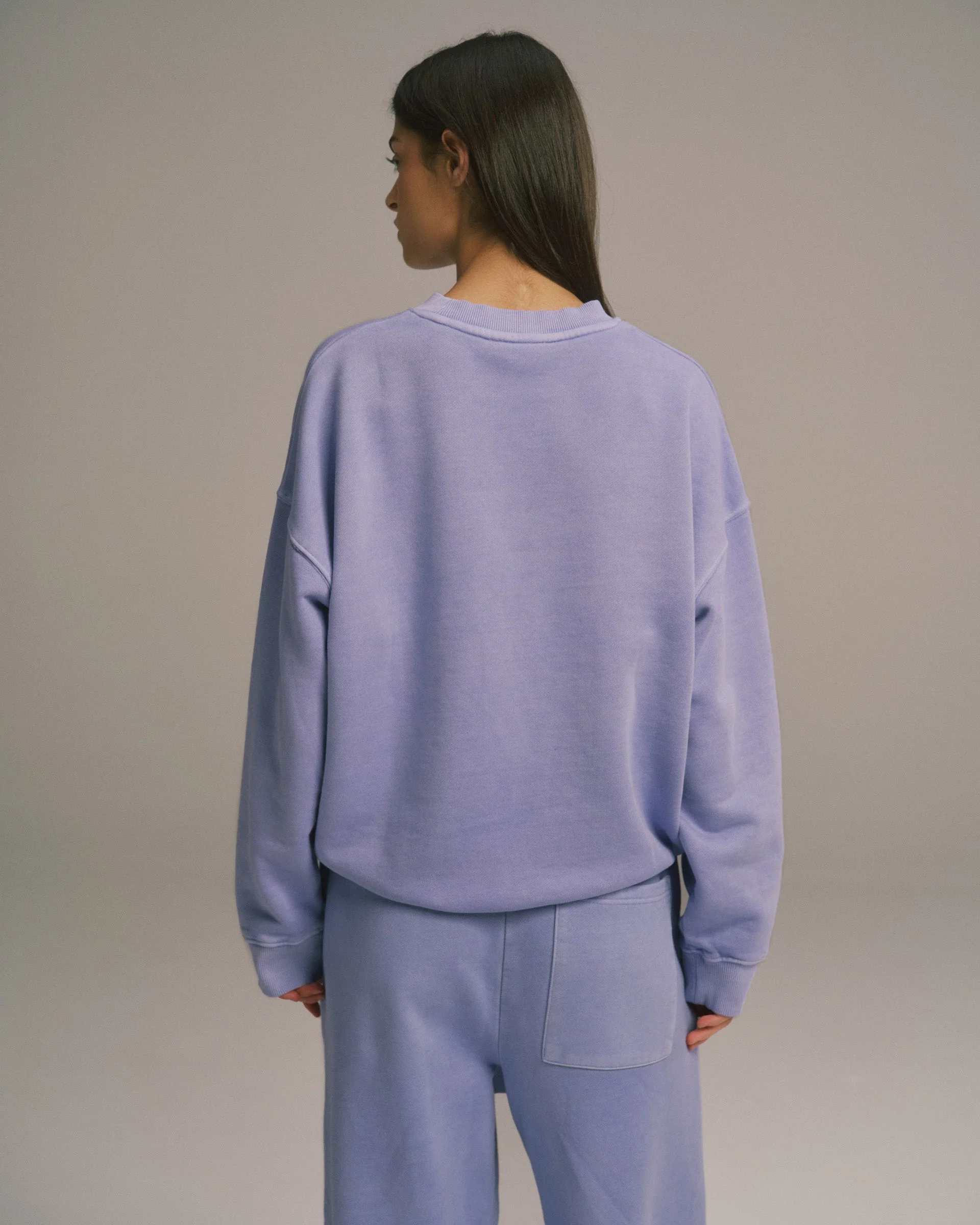 Varsity Oversized Sweatshirt - Washed Lavender