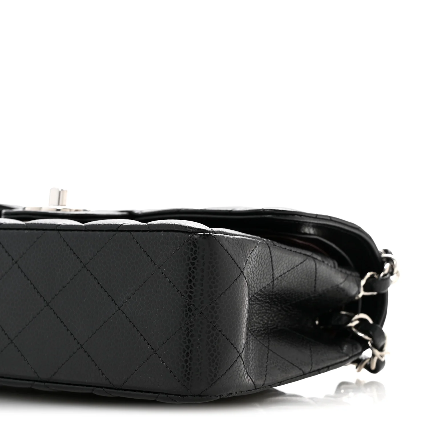Caviar Quilted Small Double Flap Black