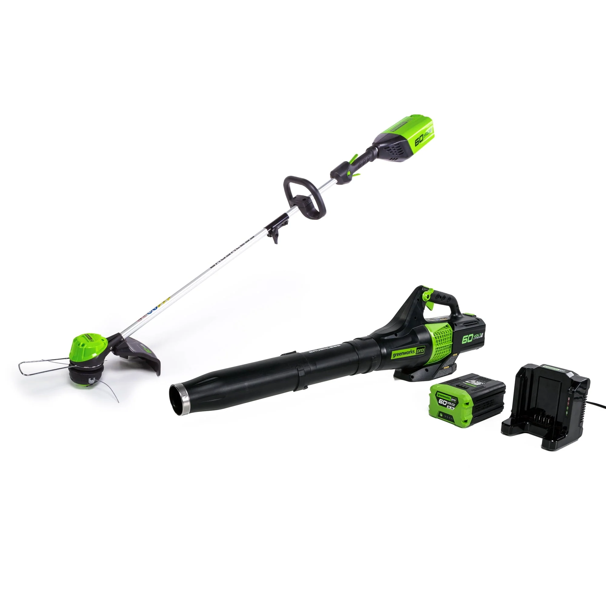 60V Cordless 13" String Trimmer and 125 MPH 450 CFM Leaf Blower Combo Kit, 4Ah Battery Charger