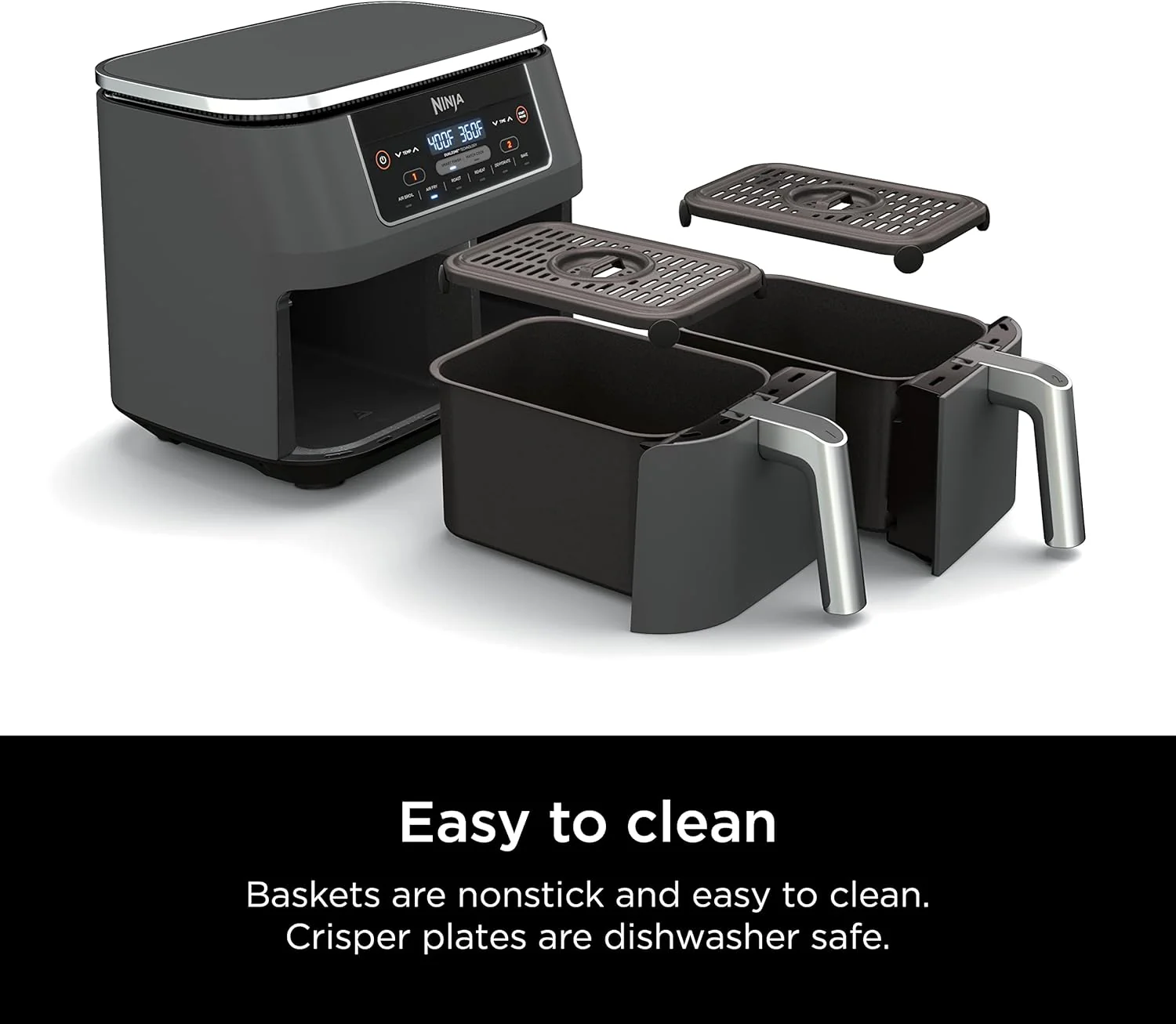Friteuse à air Ninja Foodi 6-en-1 FlexBasket avec MegaZone de 7 pintes et séparateur de panier