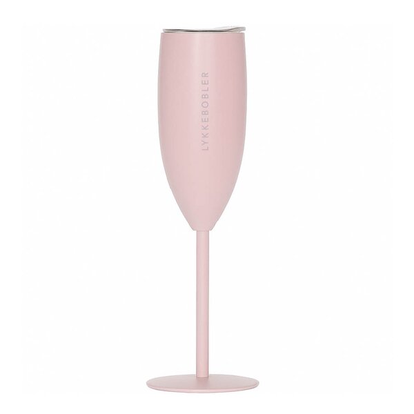 Termo champagneglass LYKKEBOBLER 12 cl dus rosa