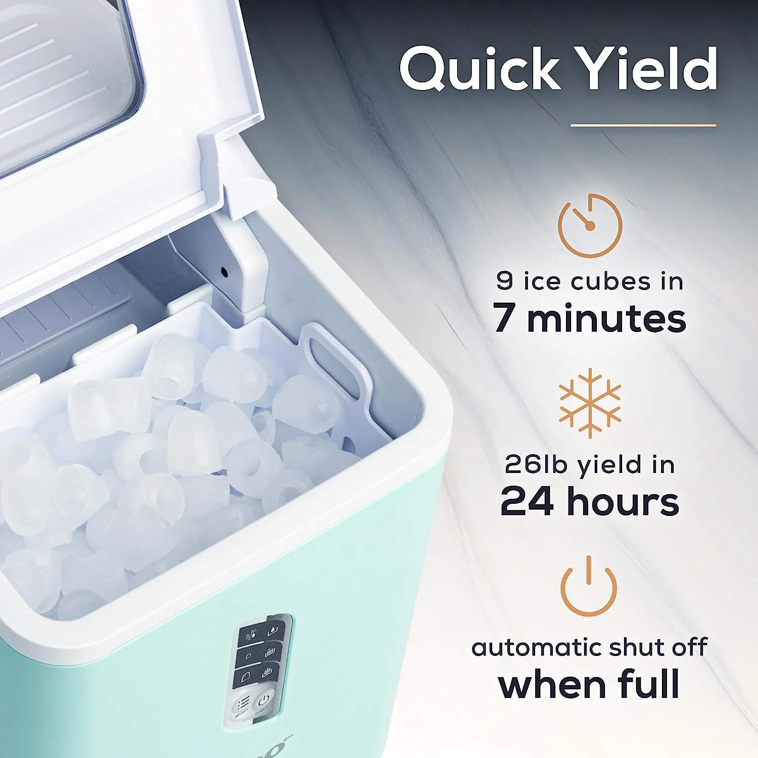 Automatic Ice Machine Self Cleaning Countertop Ice Maker for Water Bottle Drinks, Aqua(Aqua) - Image 4