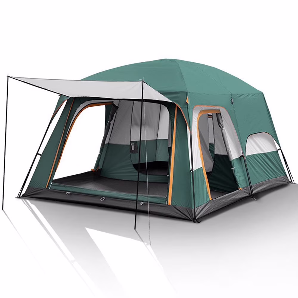 12-Person Family Cabin Tent with Divided Curtains(Dark Green)