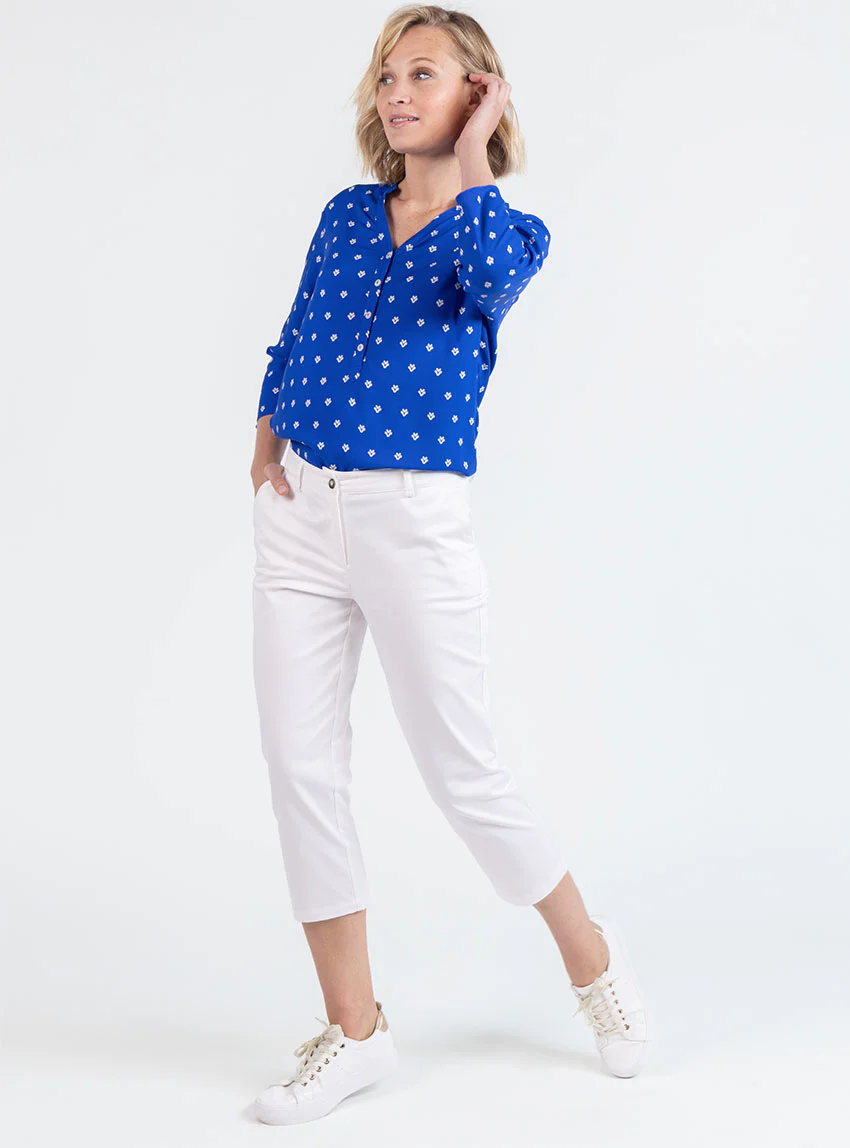Blouse femme en viscose bleu mer