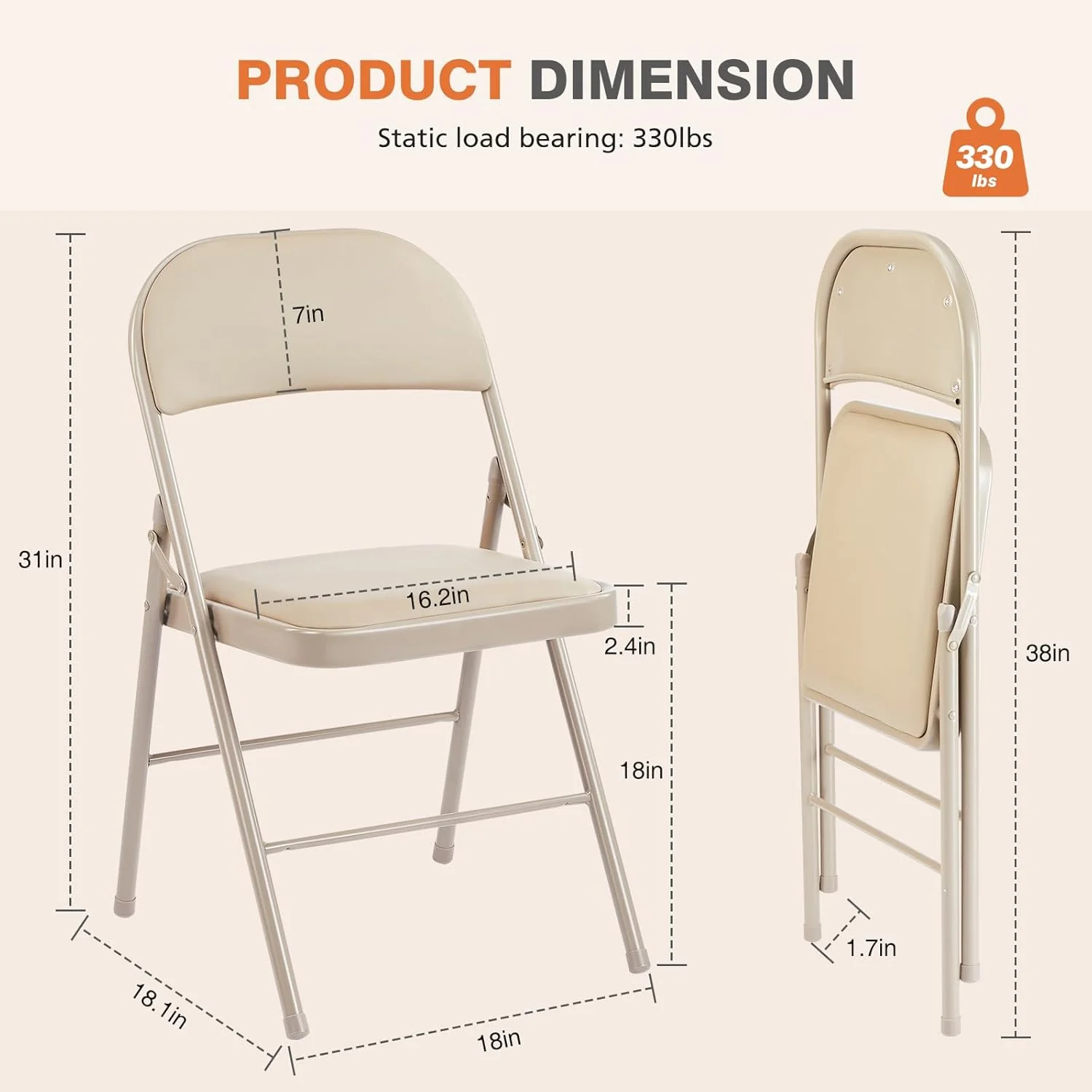 Lot de 12 chaises pliantes Sweetcrispy, chaises pliantes rembourrées en cuir, chaises pliantes robustes en métal