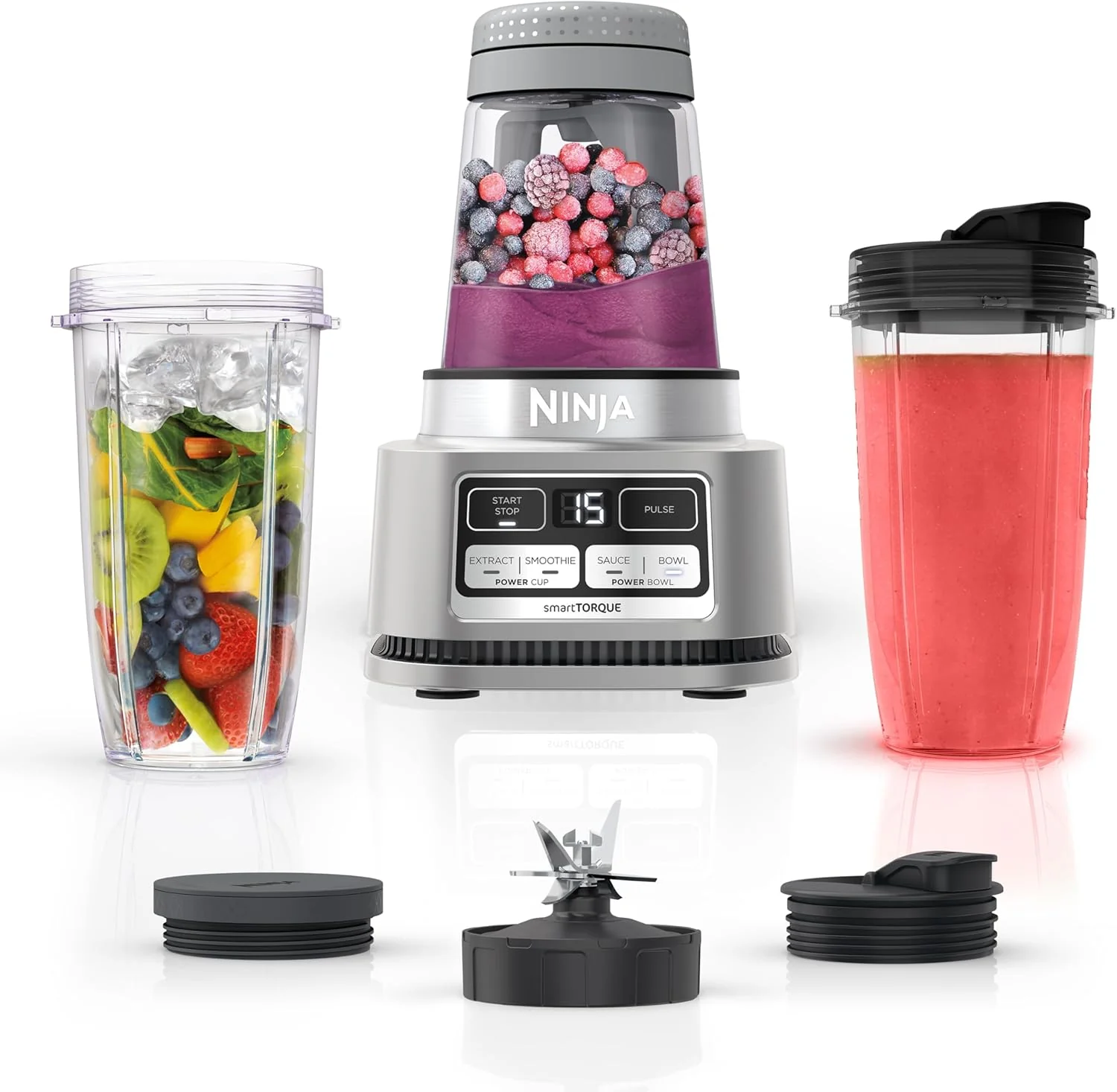 Blenders Ninja pour la cuisine | Blender à smoothies, mixeur, broyeur - Performances de mixage optimales pour sauces, boissons glacées et plus encore | Moteur de 1200 watts | SS101 Foodi, mixeur individuel pour smoothies