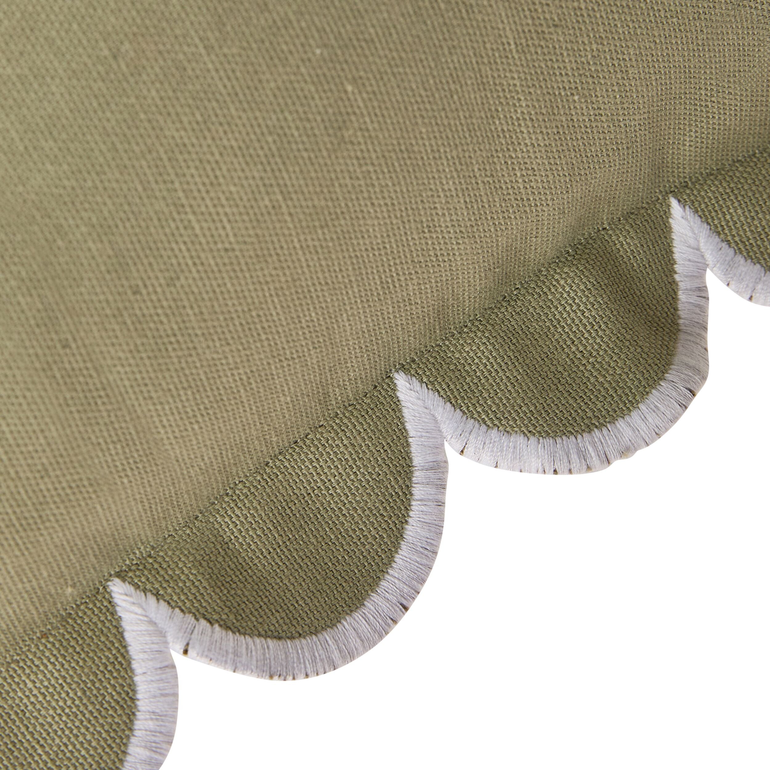 Aerin Scallop Cushion Khaki 45cm