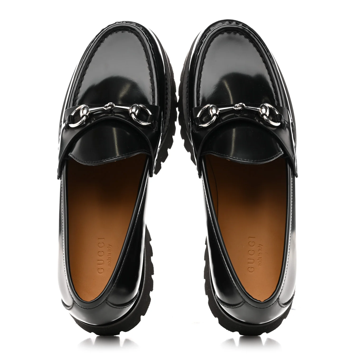 Cordovan Lux Womens Horsebit 45mm Platform Loafers 39.5 Black