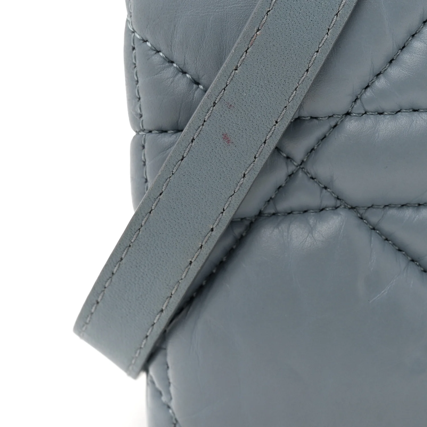 Lambskin Macrocannage Mini Dior Caro Bag Cloud Blue