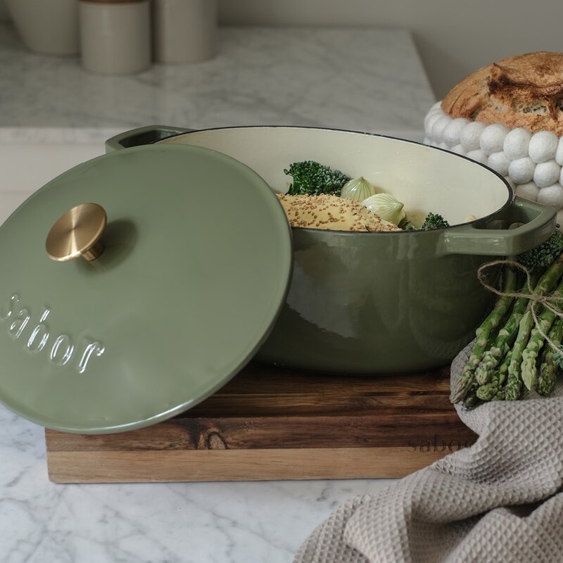 Støpejernsgryte 5,7 L forever olive